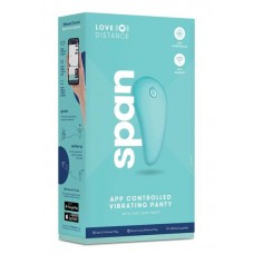 Love Distance Span App Controlled Rechargeable Vibrating Panty - O/S - Aqua