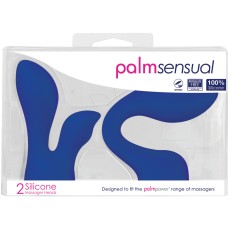 PalmPower Sensual Accessories Silicone Massager Head Attachment (2 Per Pack) - Blue