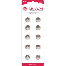 Dragon Alkaline Watch Batteries LR44/AG13 1.5 Volt 10 Each Per Pack