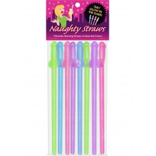 Fun - Glowing Naughty Straws - Assorted Colors (8 per pack)