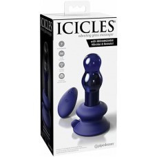 Icicles No 83 Rechargeable Glass Plug With Remote Control - Blue