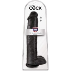 King Cock 15'' Cock with Balls - Black