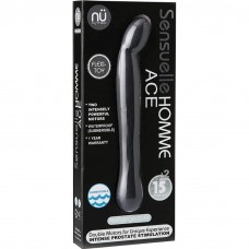 Sensuelle Homme Ace Prostate Vibe Silicone Rechargeable Waterproof Black