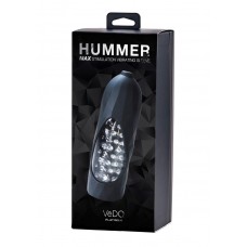 Hummer 2.0 Silicone Rechargeable Vibrating Stroker - Crystal Clear/Black Pearl