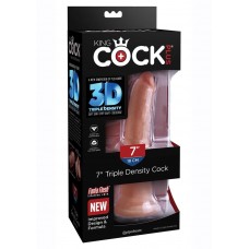 King Cock Plus Triple Density Dildo 7in - Caramel