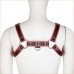 Sexplicit Leather Black With Red Edge Chest Harness O/S