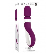 Gender X Handle It Rechargeable Silicone Wand Vibrator - Purple/white