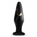 Secret Kisses Handblown Glass Plug 4.5in - Black/Gold