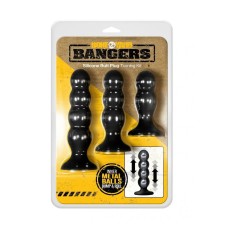 Boneyard Bangers Silicone Weighted Butt Plug Training Kit (3 per Set) - Black