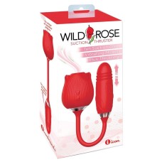 Wild Rose & Thruster Rechargeable Silicone Clitoral Stimulator with Suction - Red