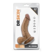 Dr. Skin Dr. Stephen Dildo with Balls and Suction Cup 6.5in - Caramel