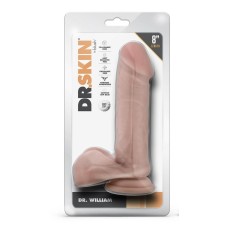 Dr. Skin Dr. William Dildo with Balls and Suction Cup 8in - Vanilla