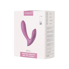 Svakom - Erica Rechargeable Silicone App Compatible Dual Vibrator with Clitoral Stimulator and Remote - Pink