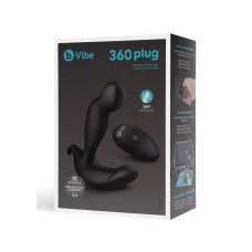 B-Vibe 360 Plug Rechargeable Silicone Rotating and Vibrating with Remote Anal Plug - Black