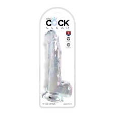 King Cock Clear Dildo with Balls 9in – Clear