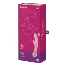 Satisfyer - Triple Lover Rechargeable Silicone Rabbit Vibrator - Pink