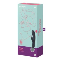 Satisfyer - Triple Lover Rechargeable Silicone Rabbit Vibrator - Grey