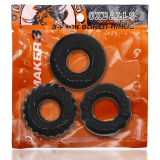 Oxballs Bonemaker Cock Ring Kit (3 pack) - Black