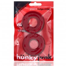 Hunkyjunk Stiffy Bulge Silicone Cock Rings (2 pack) - Cherry Ice