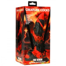 Creature Cocks Fire Demon Monster Silicone Dildo - Black/Red