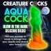Creature Cocks Aqua-Cock Glow in the Dark Silicone Dildo - Multicolor