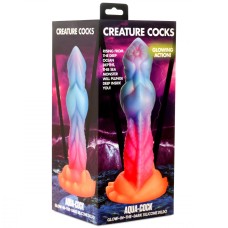 Creature Cocks Aqua-Cock Glow in the Dark Silicone Dildo - Multicolor