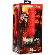 Creature Cocks Cujo Canine Silicone Dildo - XLarge - Red/Black