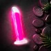 Neo Elite Glow In The Dark Marquee Silicone Dual Dense Dildo 8in - Neon Pink