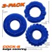 Oxballs Bonemaker Cock Ring Kit (3 pack) - Pool Blue
