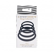 Sportsheets Rubber O-Ring Assorted Sizes (4 pack) - Navy