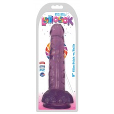 Lollicock 8 Inch Slim Stick with Balls Grape Ice Dildo