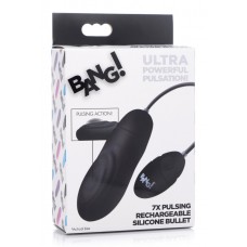 Bang - 7X Pulsing Rechargeable Silicone Bullet Vibrator - Black