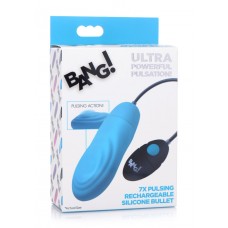 Bang - 7X Pulsing Rechargeable Silicone Bullet Vibrator - Blue