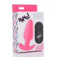Bang - 21x Vibrating Silicone Rechargeable Butt Plug With Remote Control - Pink