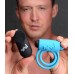 Bang - Silicone Rechargeable Cock Ring And Bullet With Remote Control - Blue