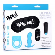 Bang - Duo Blast Plug And Cock Ring Kit (Set of 4) - Blue