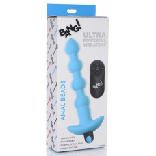 Bang - Vibrating Silicone Rechargeable Anal Beads With Remote Control - Blue