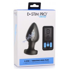 Zeus E-Stim Pro Silicone Vibrating Anal Plug with Remote Control