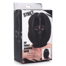 Strict Zip Front Bondage Hood - Black