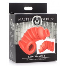 Master Series Red Chamber Silicone Chastity Cage