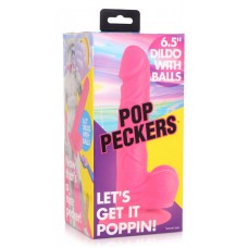 Pop Peckers - 6.5 Inch Dildo with Balls - Pink