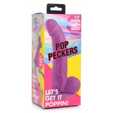 Pop Peckers - 7.5 Inch Dildo with Balls - Purple