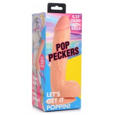 Pop Peckers - 8.25 Inch Dildo with Balls - Light
