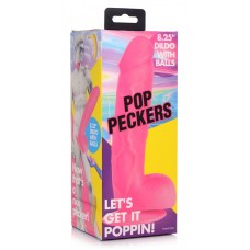 Pop Peckers - 8.25 Inch Dildo with Balls - Pink