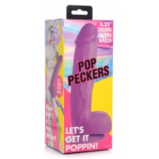 Pop Peckers - 8.25 Inch Dildo with Balls - Purple