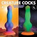 Creature Cocks Space Cock Glow in The Dark Silicone Alien Dildo - Orange/Purple/Blue