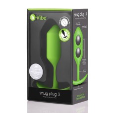 B-Vibe Snug Plug 3 Silicone Weighted Anal Plug - Lime Green