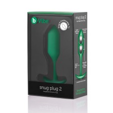 B-Vibe Snug Plug 2 Silicone Weighted Anal Plug - Green