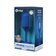 B-Vibe Vibrating Snug Plug 4 Rechargeable Silicone Anal Plug - Navy
