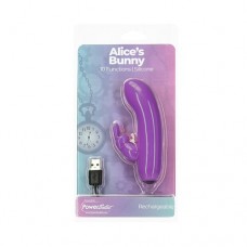 PowerBullet Alice's Bunny Silicone Rechargeable Rabbit - Purple